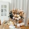 101pcs Artificial Flowers in Vase Natural Dried Pampas Grass Decor with Vase Boho Home Decor Bouquet Bunny Tails Dried Flowers, Reed Grass Bouquet for Wedding Floral Arrangements (101pcs)